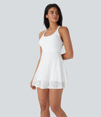 Lace 2-in-1 Mini Dance Active Dress with Pockets-Easy Peezy