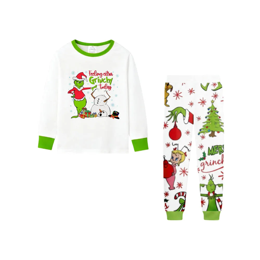 Holiday Family Christmas Pajamas Set With Playful Xmas Character Pattern Design