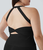 SoftlyZeroTM Plush Cut Out Yoga Plus Size Tank Top