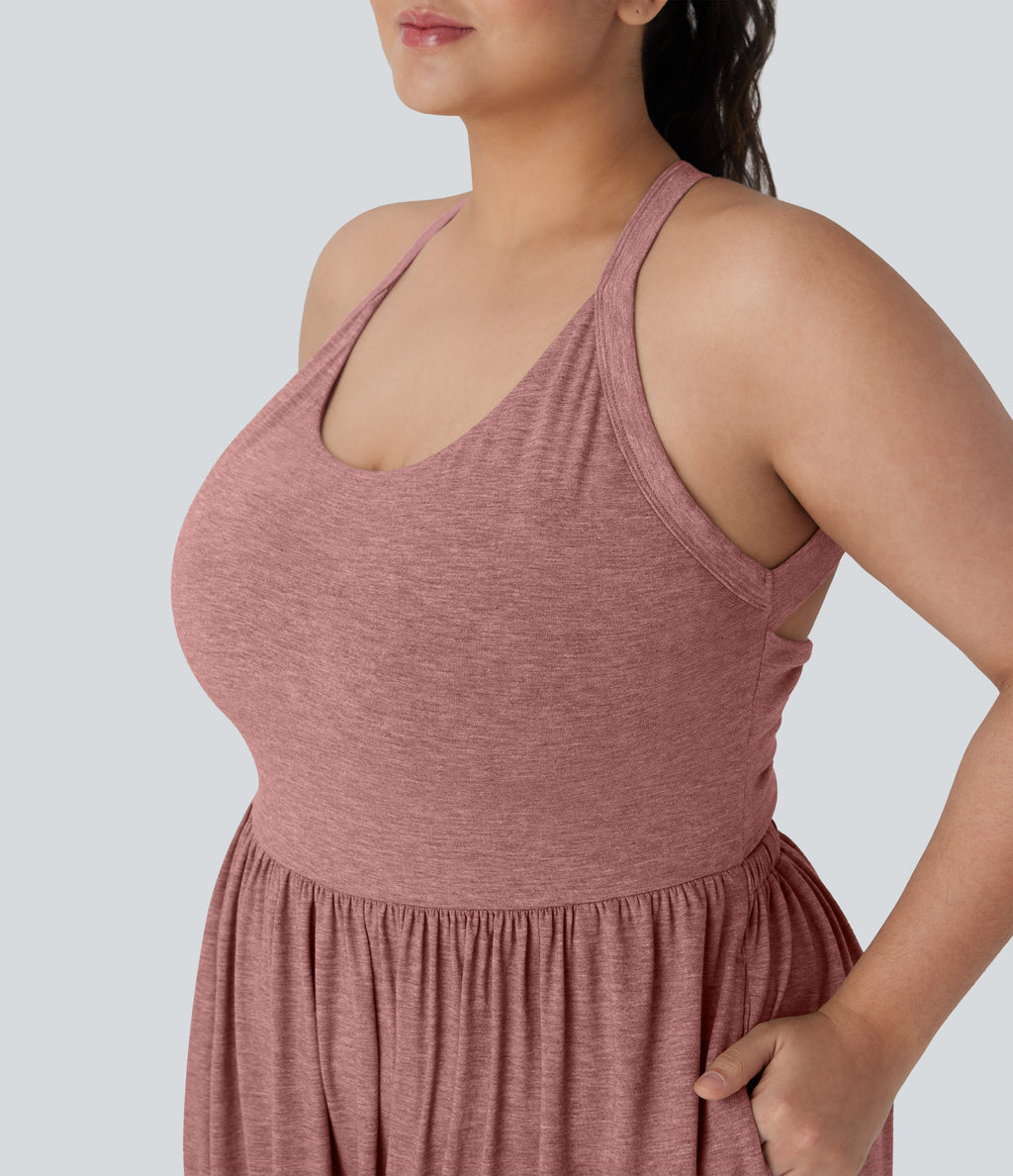 Backless Twisted Harem Casual Plus Size Jumpsuit with Side Pocket-Easy Peezy Edition