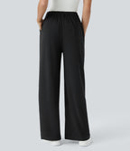 FlexTM High Waisted Side Pocket Wide Leg Waffle Work Pants