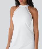SoftlyZeroTM Airy Tie Back 2-in-1 Cool Touch Mini Yoga Active Dress with Pocket-UPF50+