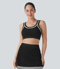 Color Block Cropped Casual Sweater Knit Tank Top
