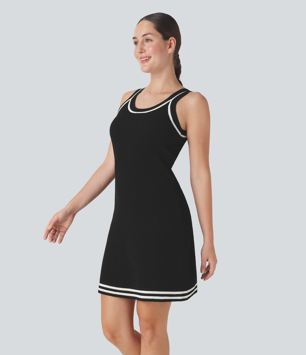 Color Block Mini Casual Sweater Knit Dress