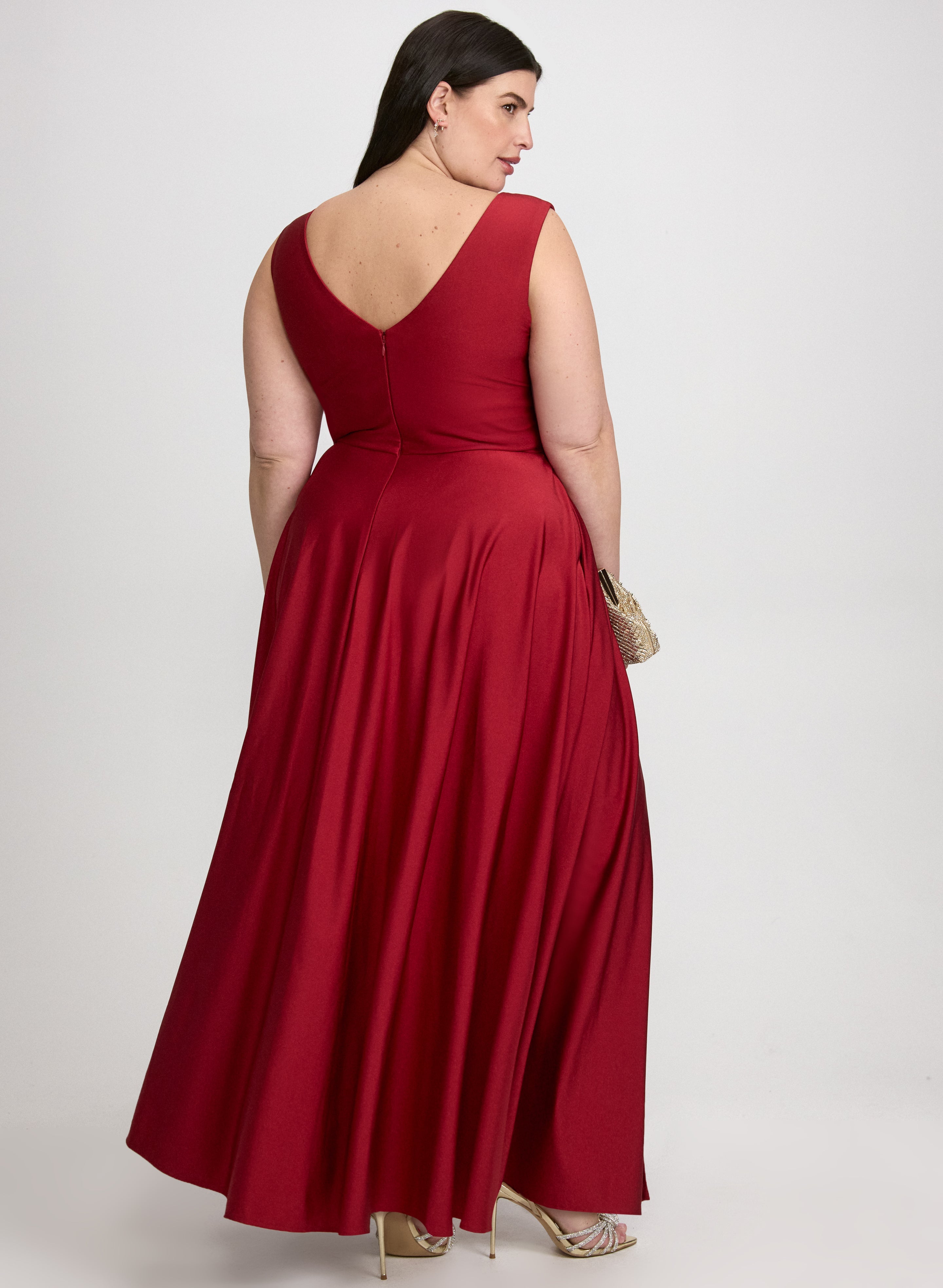 Fit & Flare V-Neck Dress