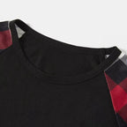 Christmas Family Matching Pajamas-Red and Gray Plaid Pjs set with "We Are Family" Christmas Slogan Print