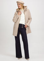 Stretch Wool Blend Coat