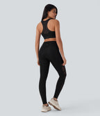 SpeedWaveTM Medium Support Racerback Contrast Mesh Quick Dry Training Sports Bra