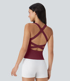 SoftlyZeroTM Airy Square Neck Cropped Cool Touch Running Tank Top-Longer Length-UPF50+