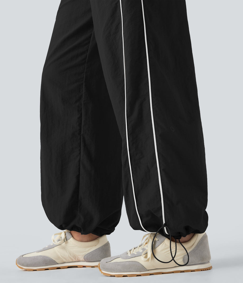 Mid Rise Wide Leg Cool Touch Casual Pants with Pockets