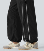 Mid Rise Wide Leg Cool Touch Casual Pants with Pockets