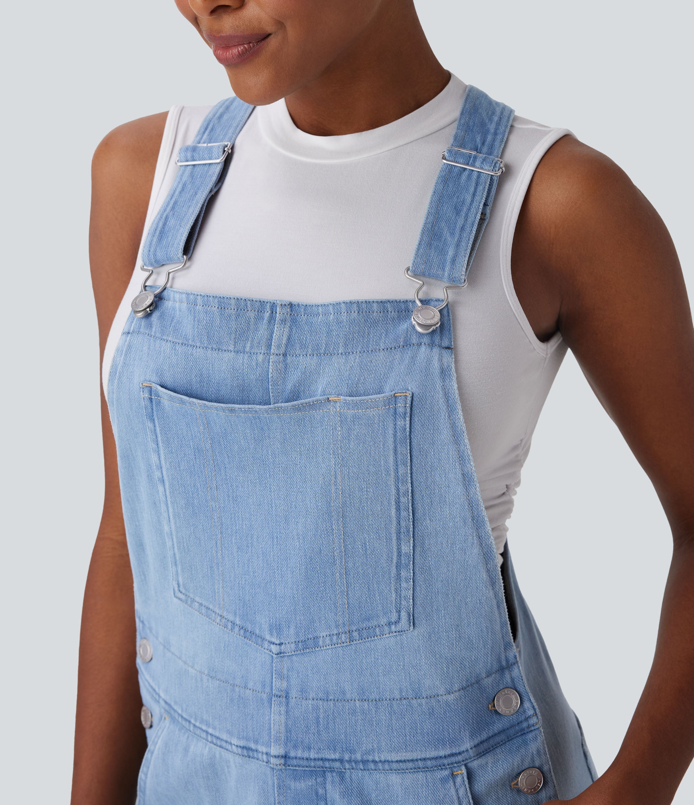 FlexTM Denim Casual Overalls with Pockets