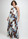 Leaf Print Maxi Dress