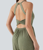 Built-in Bra Wide Leg Casual Jumpsuit with Pockets-Easy Peezy Edition