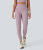 UltraSculptTM Cool Quick Dry SoCinched High Waisted Tummy Control Cut Out Yoga Leggings with Pockets-UPF50+