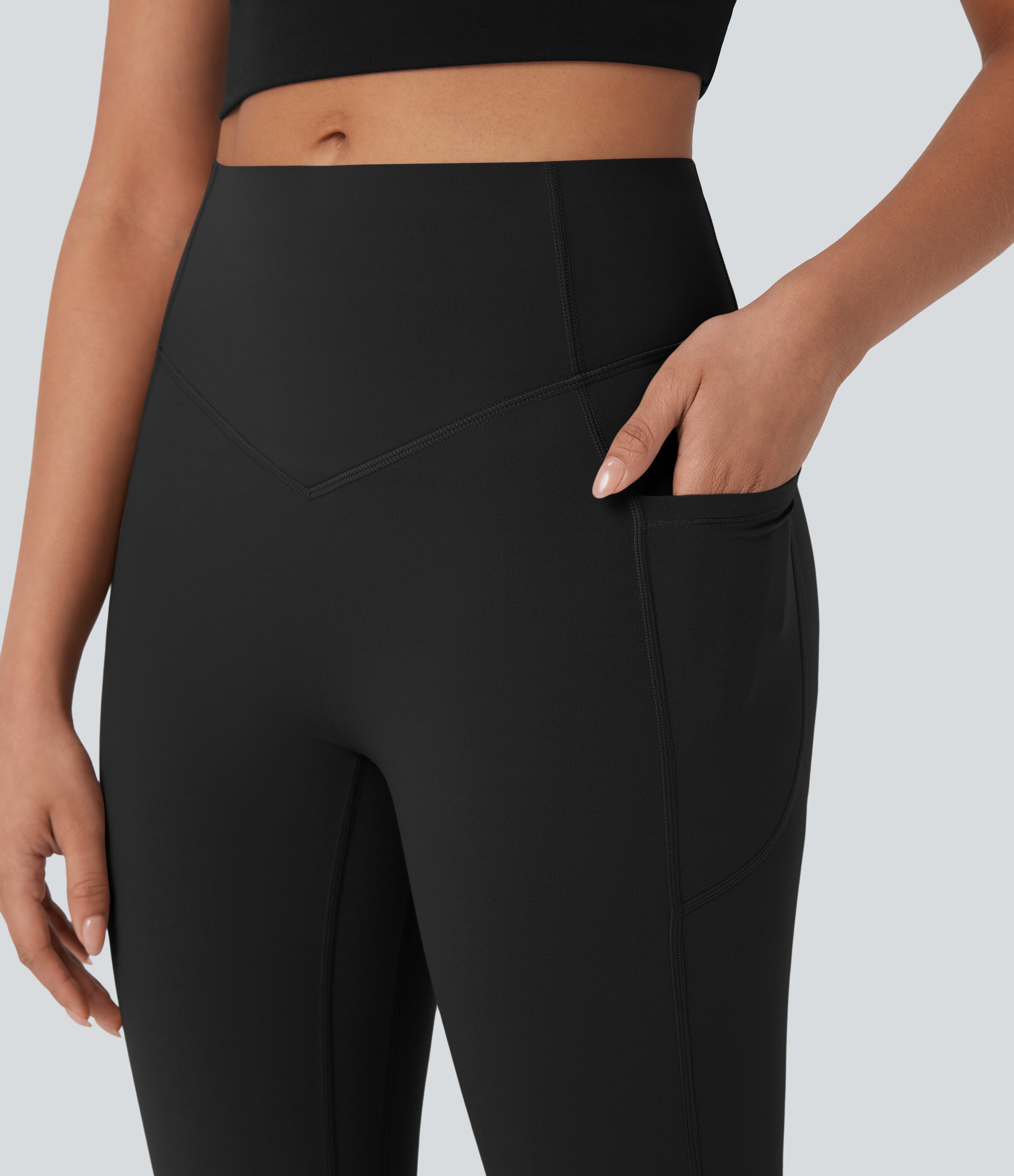 UltraSculptTM SoCinched High Waisted Scrunch Butt Lifting Tummy Control Side Pocket Shaping Workout Biker Shorts 9''