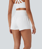 SpeedWaveTM High Waisted Contrast Mesh 2-in-1 Quick Dry Running Shorts with Pockets