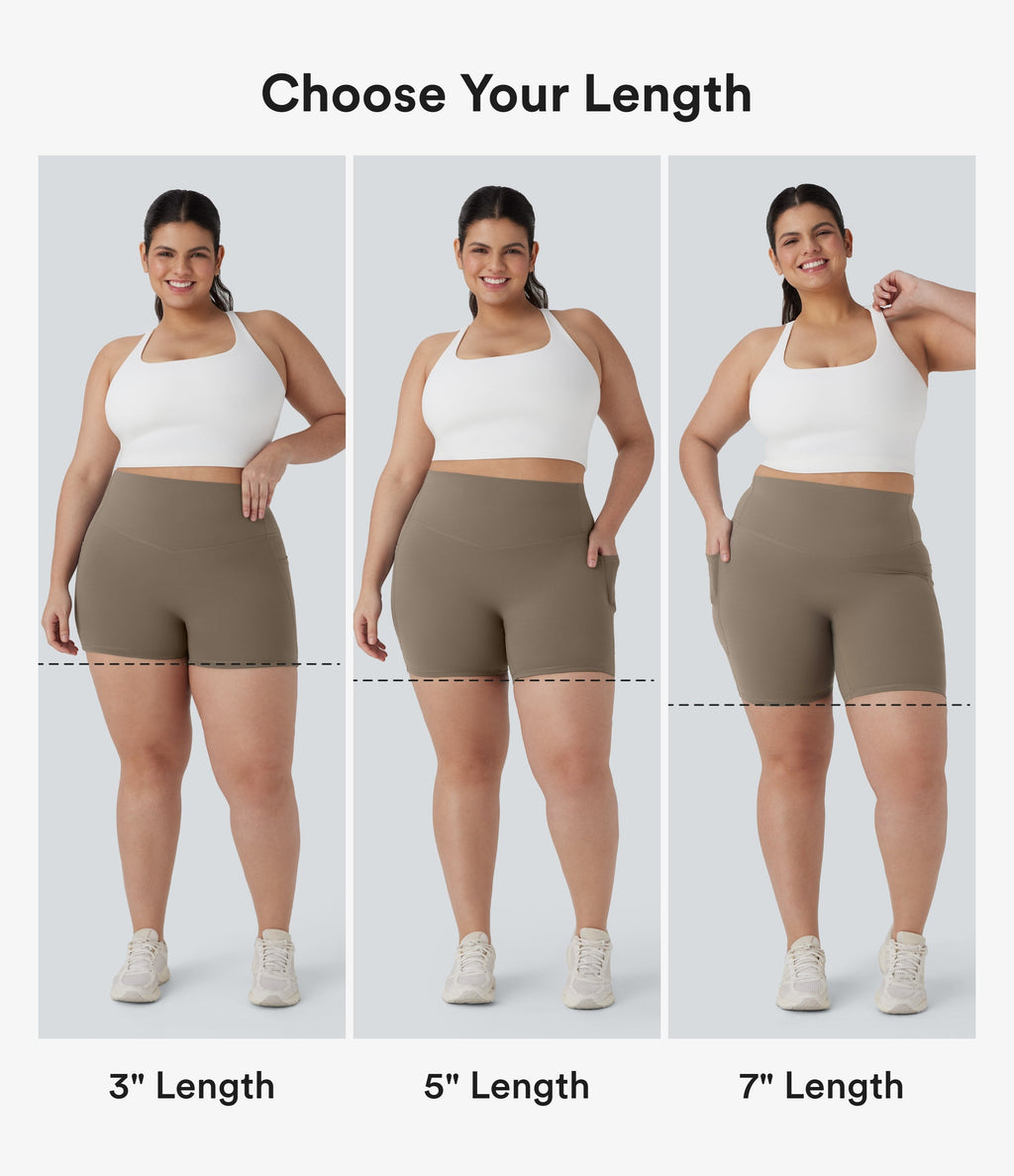 Plus Size UltraSculptTM SoCinched High Waisted Tummy Control Training Biker Shorts 3'' with Pockets