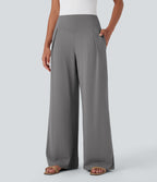 High Waisted Wide Leg Casual Pants with Pockets