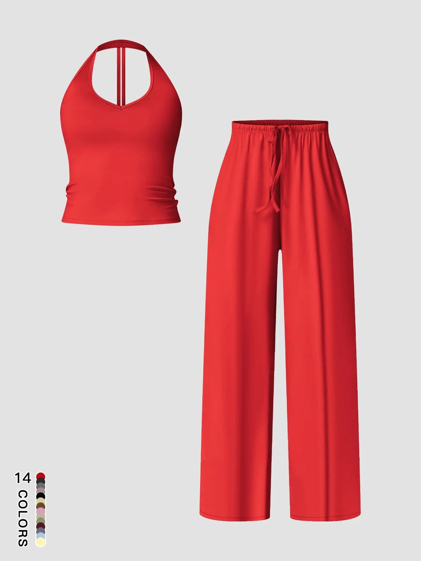 Women's Quick-Dry Sports Tank Top, Casual High-Waisted Bell Bottoms