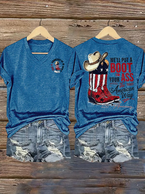 Women's  WE'LL PUT A BOOT Print T-Shirt