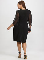 Chiffon Cape Sleeve Dress