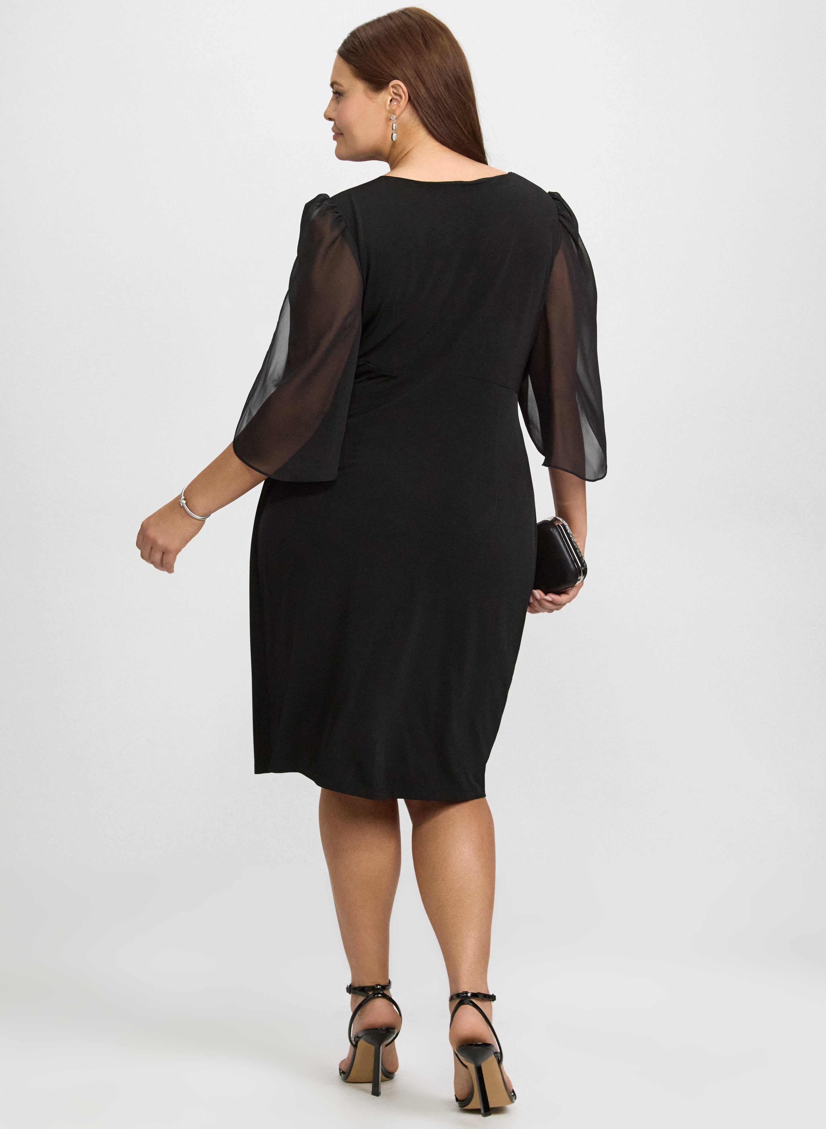 Chiffon Cape Sleeve Dress