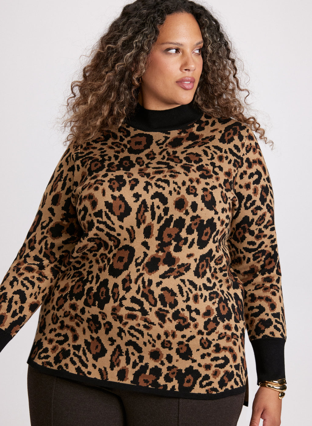 Animal Print Pull-Over Sweater
