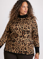 Animal Print Pull-Over Sweater