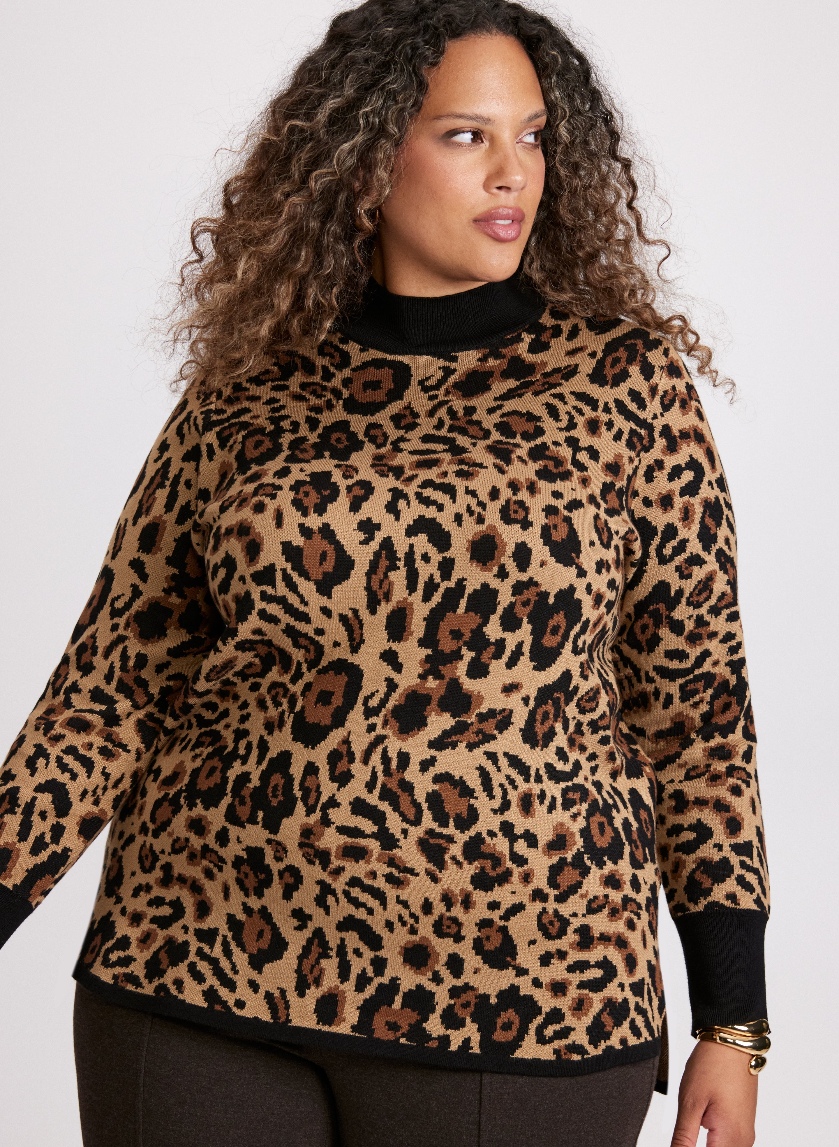Animal Print Pull-Over Sweater