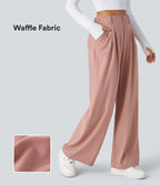 FlexTM High Waisted Side Pocket Wide Leg Waffle Work Pants