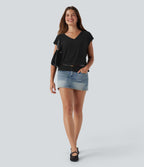 V Neck Short Sleeve Casual T-Shirt