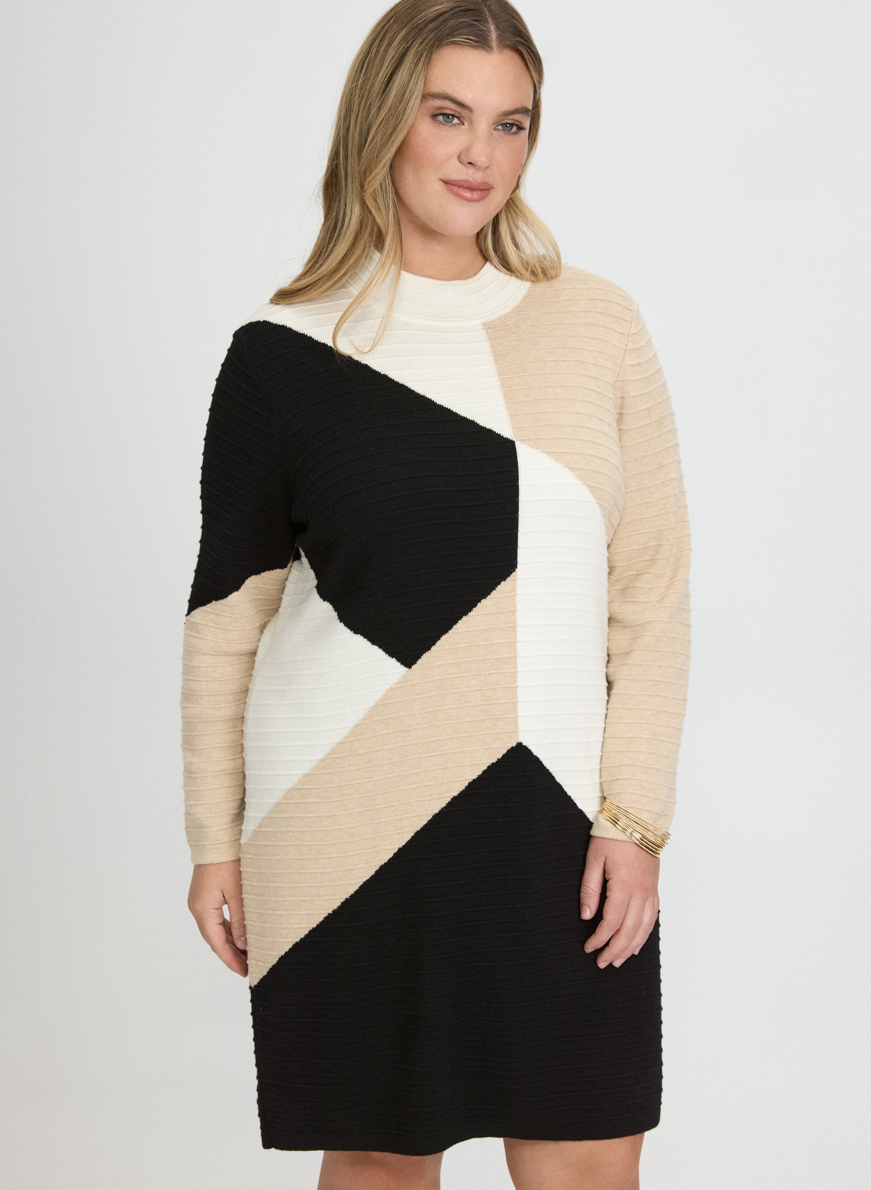 Colour Block Sweater Dress