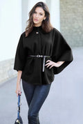 🔥SALE 60% OFF🔥 Women's Winter Fashion Casual Solid Color Waist Strap Cloak Jacket