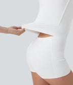 SoftlyZeroTM QuickDry Zip Corset 2-in-1 Mini Dance Active Dress with Pockets-Easy Peezy Edition