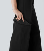 High Waisted Straight Leg Work Cargo Pants with Pockets