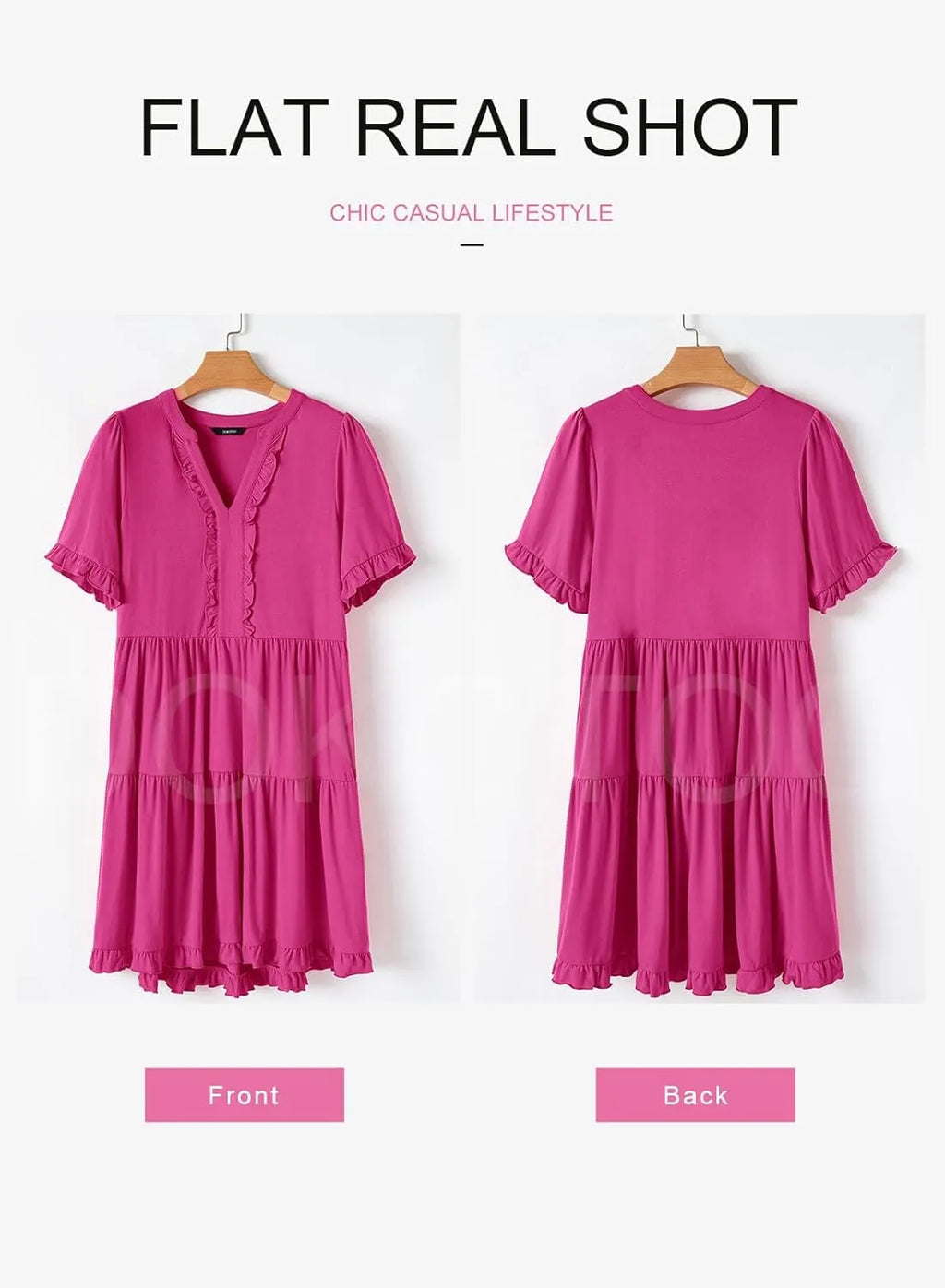 Womens Dresses 2025 Summer Spring V Neck Short Sleeve Casual A Line Flowy Swing Shift Dress Mini Dress