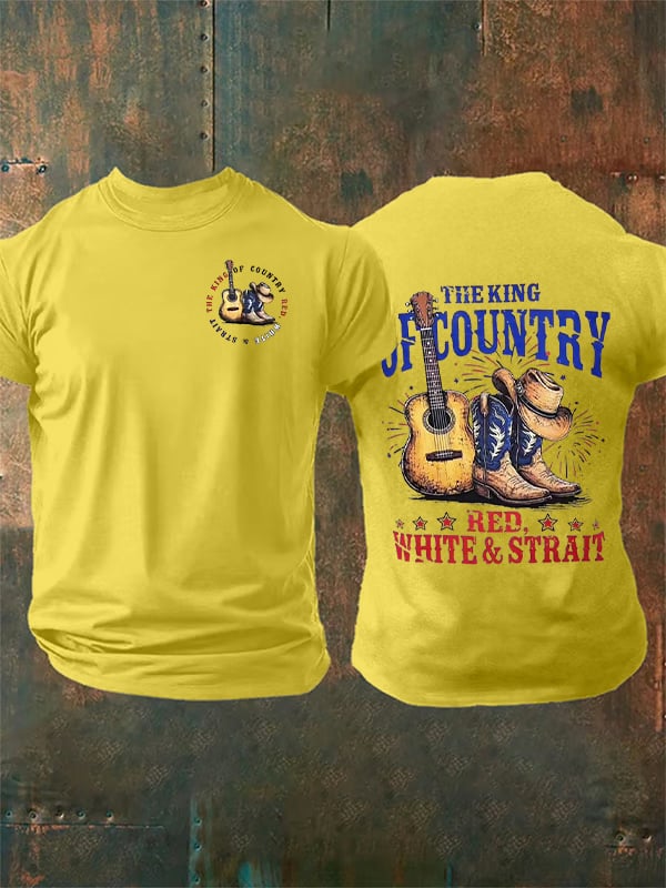 Men's RED WHITE & STRAIT  Print T-Shirt