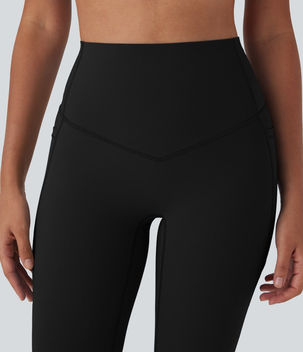 UltraSculptTM SoCinched High Waisted Tummy Control Cropped Yoga Bootcut Leggings with Pockets