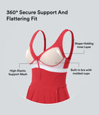 SoftlyZeroTM Plush Push-Up Molded Cups Zipper 2-in-1 Yoga Active Dress with Pockets-Easy Peezy