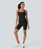 UltraSculptTM Cool Quick Dry SoCinched High Waisted Tummy Control Training Biker Shorts 7'' with Pockets-UPF50+