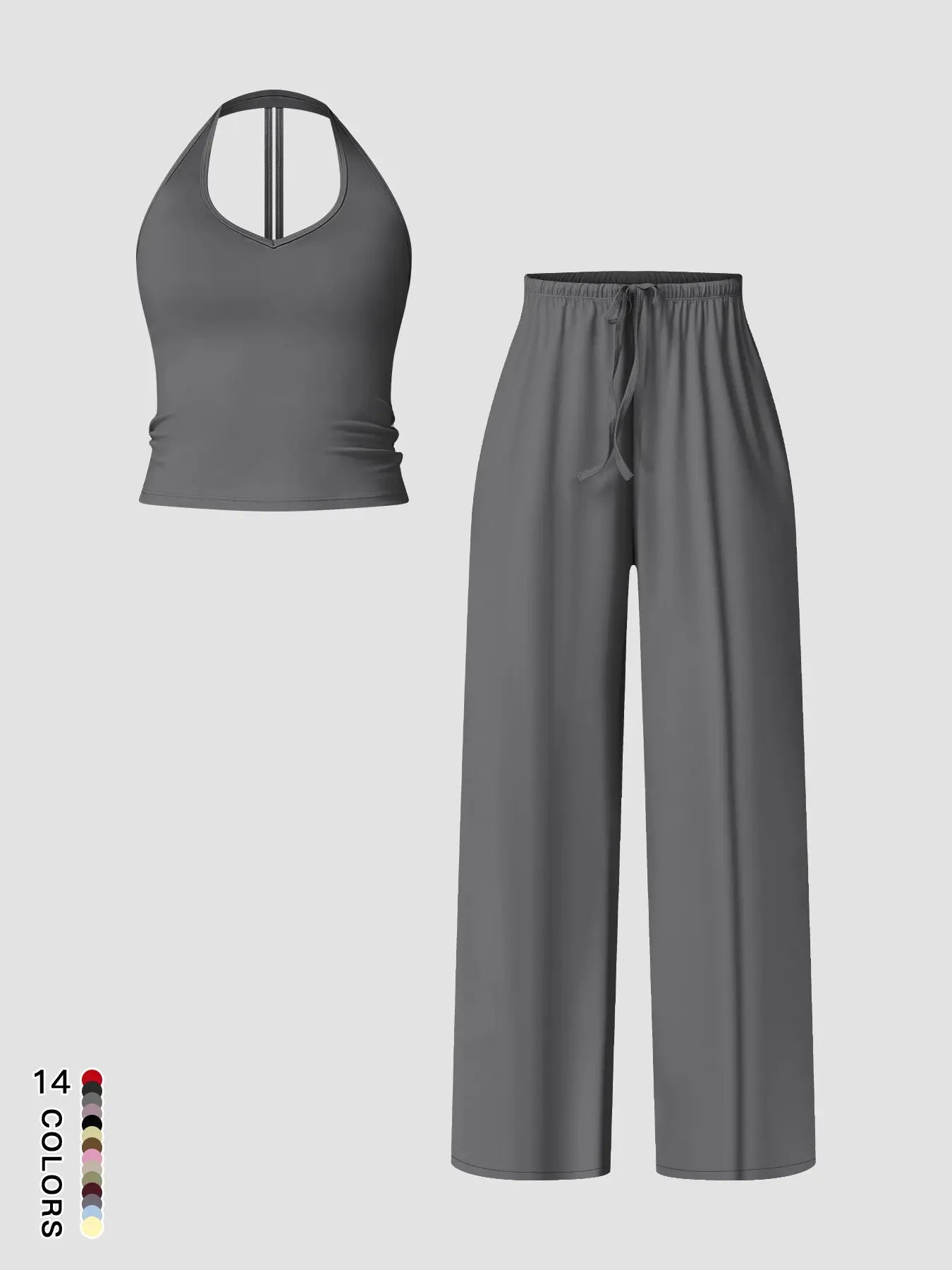 Women's Quick-Dry Sports Tank Top, Casual High-Waisted Bell Bottoms