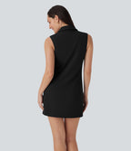Sleeveless Mini Work Dress with Pockets