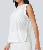 Round Neck Curved Hem Quick Dry Yoga Tank Top