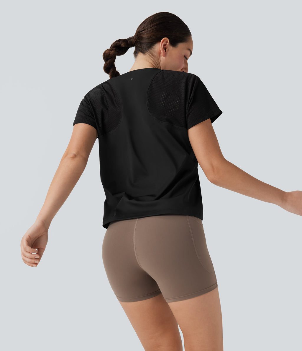Cut Out Short Sleeve Running Sports Top