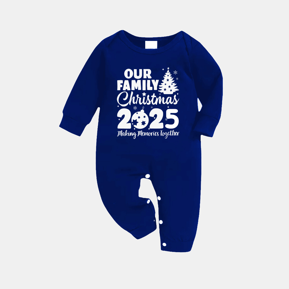 Our Family Chirstmas 2025 Making Memories Together' Letter Print (White) Blue Long Sleeves with Blue&White&Black Plaid Pants Family Matching Pajamas