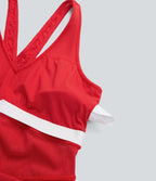 SoftlyZeroTM Contrast Lace 2-Piece Mini Yoga Active Dress with Pocket
