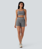 Seamless Flow Low Support Logo Halter Yoga Sports Bra