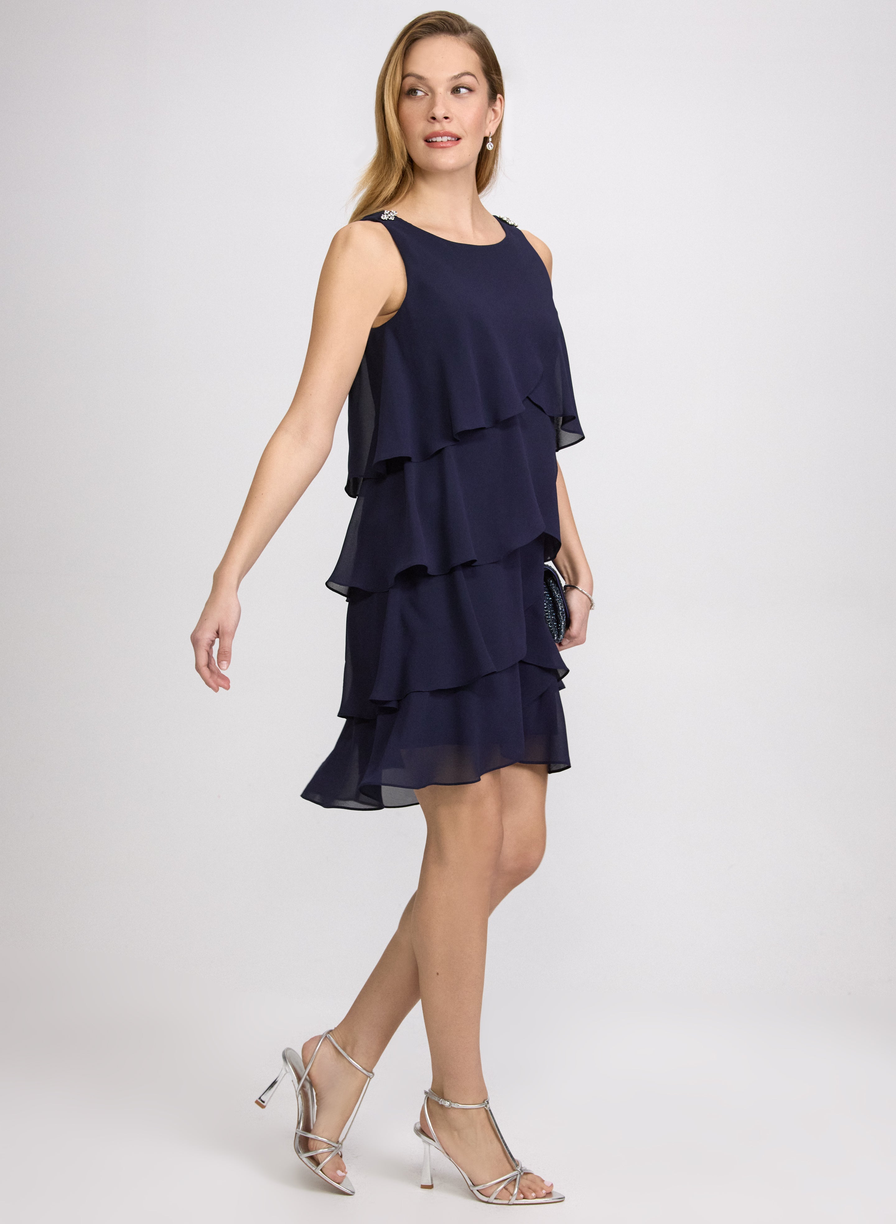 Tiered Chiffon Dress