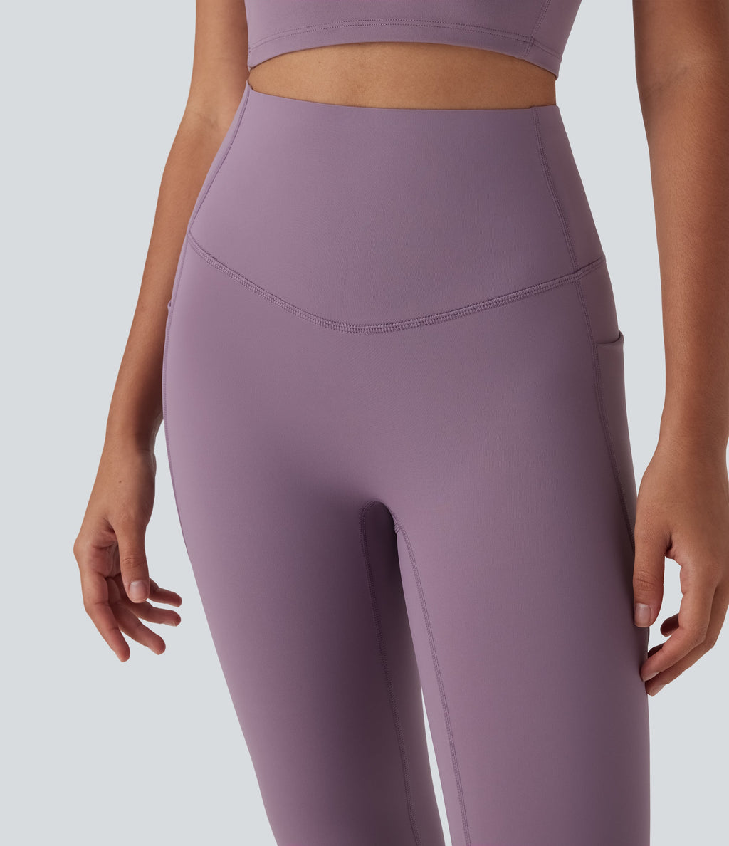 UltraSculptTM Cool Quick Dry SoCinched High Waisted Tummy Control Yoga Bootcut Leggings-UPF 50+ with Pockets